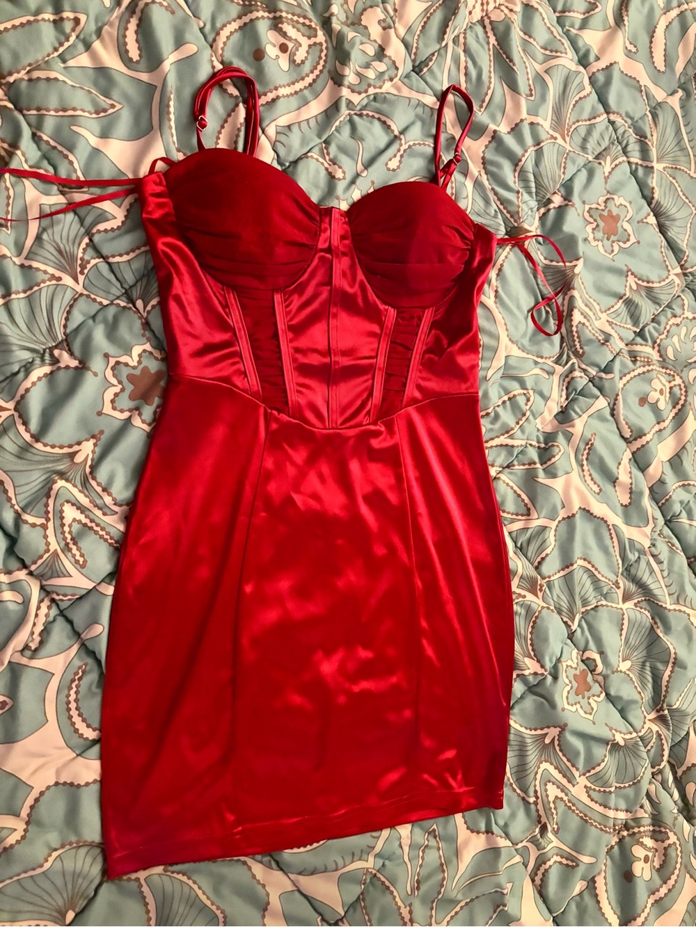 Windsor Red Satin Mini Dress